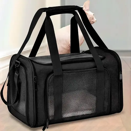 Сумка-переноска для тварин до 7 кг Чорний - фото 2