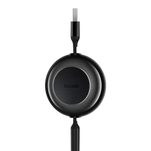 Кабель Baseus Free2Draw Retractable Crystal Fast Charging Data Cable USB to M+L+C 3.5A 1.1m Cluster Black - фото 7