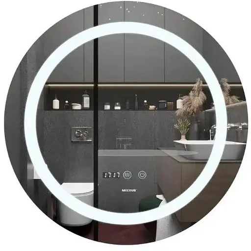 Дзеркало Mixxus PLAIN MC02-80 з LED Touch, Anti-fog, димером, регулюванням яскравості, годинником (MI6931) - фото 1