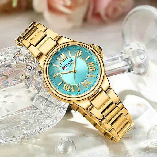 Наручний годинник жіночий 9091 Gold-Blue Curren acs0031461 - фото 3