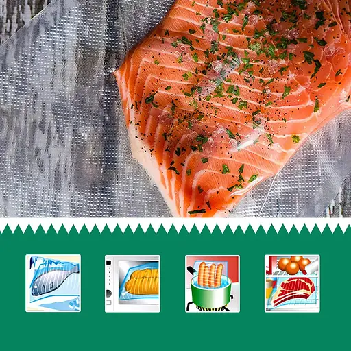 Пакети для вакууматора рифлені в рулоні 25x500 см гофровані для вакуумного пакувальника - фото 4