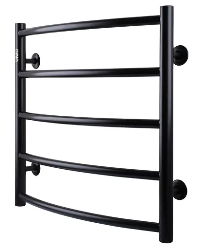 Водяна рушникосушка Unio LD W 500-500-5 BLK Драбинка Дуга чорна, Чорний матовий - фото 2