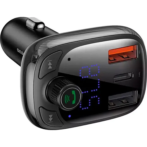 FM-трансмиттер Baseus T Shaped S-13 Car Bluetooth MP3 Player Black (CCMT000101) [101022] - фото 4