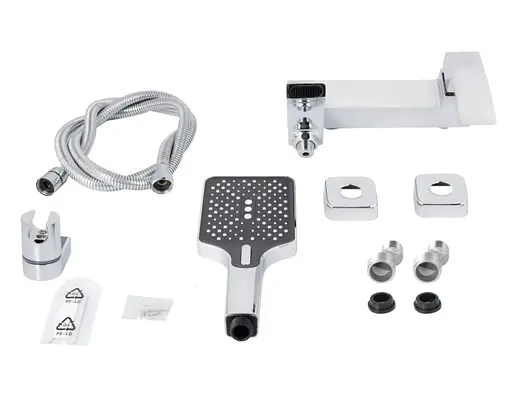 Смеситель для ванны Qtap Swan Cascada, Chrome (k35) с душевым гарнитуром QTSWA260CRM45565 - фото 6