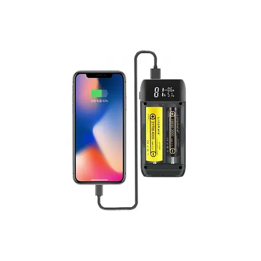 Зарядное устройство-павербанк LiitoKala Lii-MP2 для аккумуляторов на 2 канала (Красный) - фото 8