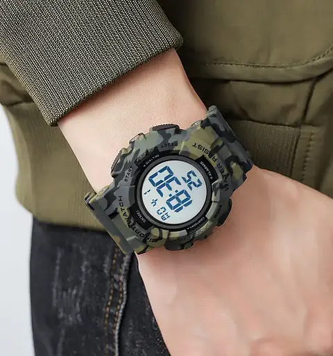 Чоловічий наручний спортивний годинник Skmei 2081 Камуфляж з білим - фото 5