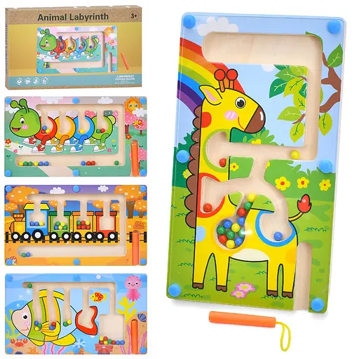 Деревянный лабиринт магнитный, 22.5x12.5x1.5 см, MD0724 (в ассортименте) - фото 2