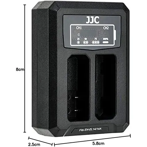 Двойное зарядное устройство JJC DCH-ENEL14A USB Nikon EN-EL14/EN-EL14A Для JJC B-ENEL14/B-ENEL14A - фото 7