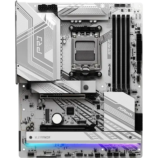 Материнская плата ASRock X870 PRO RS (AM5/X870, 4xDDR5, 2xPCIex16, HDMI/USB4, 4xSATA, 3xM.2, 2.5GLan, ATX)