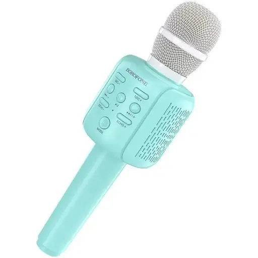 Колонка та караоке-мікрофон Borofone BF1 Rhyme бездротова блакитна - фото 1