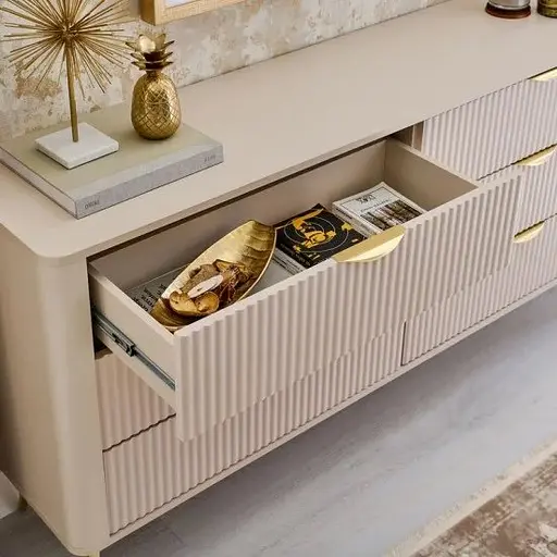 Комод Perfect Home Ланте/Lante с 6 ящиками и золотыми ножками 6S/163 Беж (PFH-091105) - фото 9