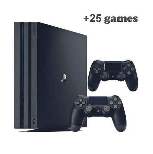 Консоль Sony PlayStation 4 PRO 1TB Black ПО12 обслуженая + 2 Геймпада беспроводных DualShock 4 + 25 игр + гарантия б/у