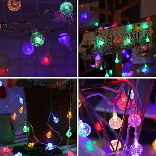 Гирлянда Ligarko с батарейным питанием, 7M/23ft 60LED крытые наружные гирлянды, 8 режимов с дистанционным управлением таймером - фото 2