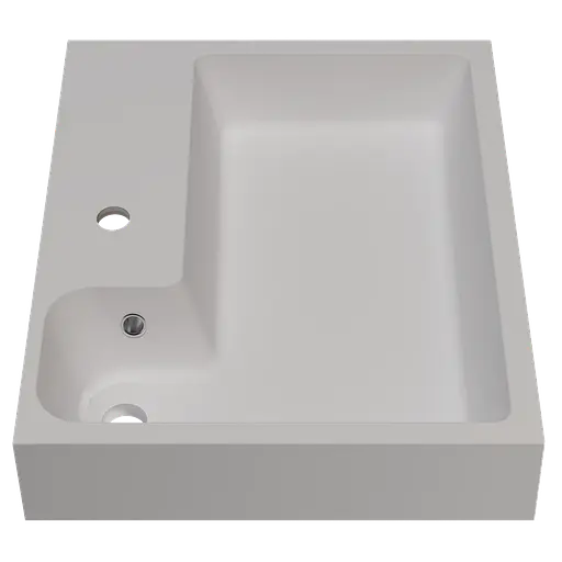 Раковина матова над пральною машиною Amidicon Breeze 50 600x500 з литого каменю BREEZE_50_MAT, Білий матовий - фото 3