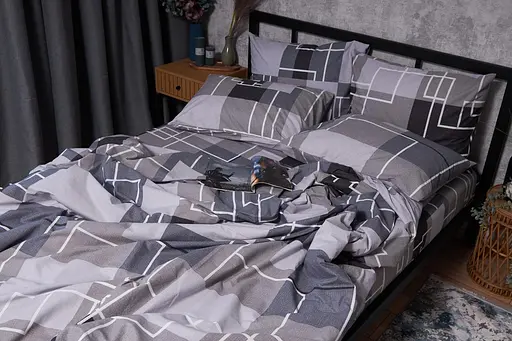 Комплект постельного белья Moon&Star Бязь Gold Люкс Domiano семейный 143х210х2 наволочки 4х50х70 - фото 4