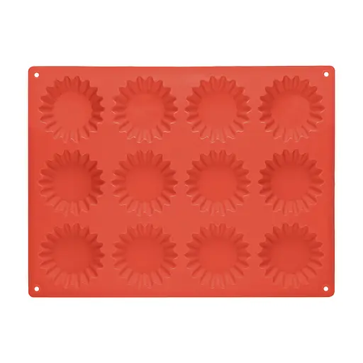 Форма силіконова на планшеті для випікання кексів та мафінів на 12 комірок 28x21.5 см, A-plus Червоний 85956 - фото 3