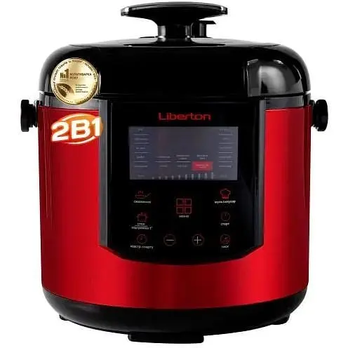 Мультиварка-скороварка Liberton LPC-4502 Red/Black 1000W електронне управління чаша 6л дисплей 18 програм