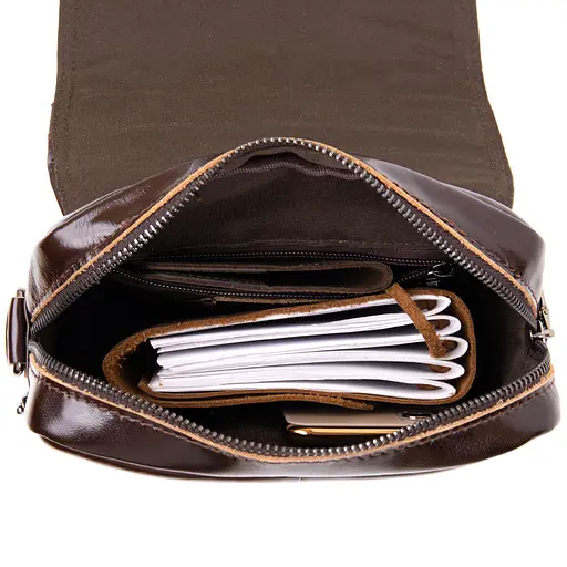 Чоловіча шкіряна сумка Vintage 19,5х21,5х5,5 см sum0013941 - фото 4