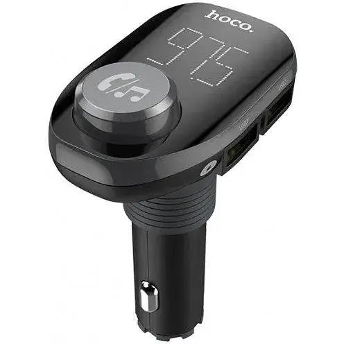 Автомобільний зарядний пристрій Hoco E45 Happy route 2.4 A with wireless FM transmitter чорний - фото 1