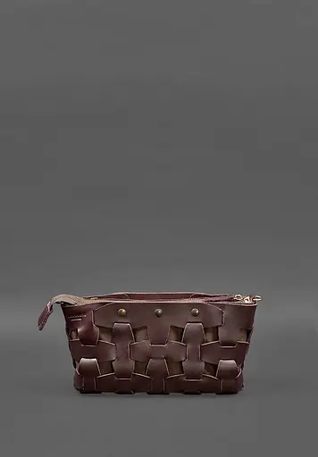 Шкіряна жіноча сумка Пазл S бордова Krast - фото 3