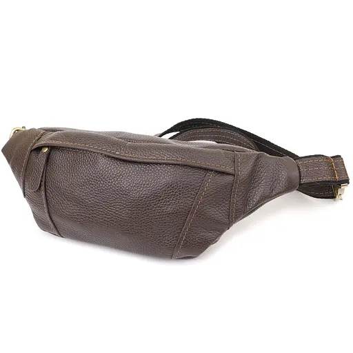 Модна сумка-бананка для чоловіків із натуральної зернистої шкіри SHVIGEL 34х12х4 см sum0027405 - фото 1