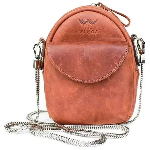 Міні-сумка Kroha коньячна вінтажна - фото 1