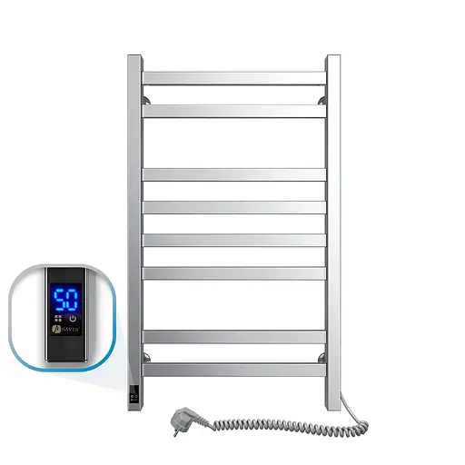 Электрический полотенцесушитель Navin Авангард 480x800 Sensor правосторонний с таймером, матовый сатин 10-328053-4880, Хром матовый, Правое, Электронный - фото 1