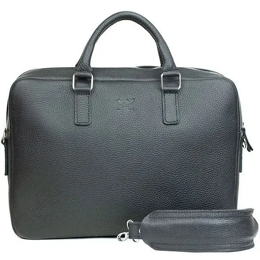 Шкіряна ділова сумка Briefcase 2.0 чорний флотар - фото 1