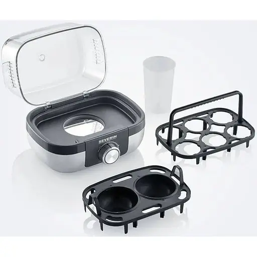 Яйцеварка Beurer Severin на 6 яєць 420Вт механічне керування пластик, сіро-чорна - фото 2