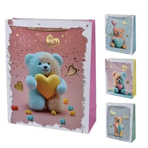 Пакет подарочный бумажный L With Love, 30x41.5x12 см, 4 шт. в упаковке, R95483-L