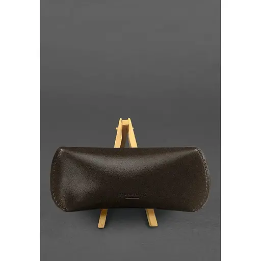 Кожаный чехол для очков BlankNote Краст с клапаном на магните Темно-коричневый  - фото 4