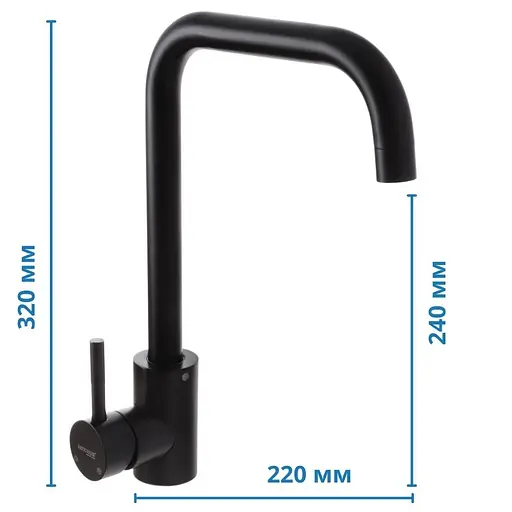 Смеситель для кухни Mixxus SUS 011-G black MI2804 Черный матовый - фото 2