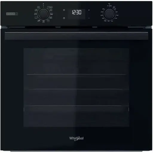 Духова шафа Whirlpool електрична 71 л, A+, дисплей, конвекція, телескопічні напрямні, пара, чорний - фото 1