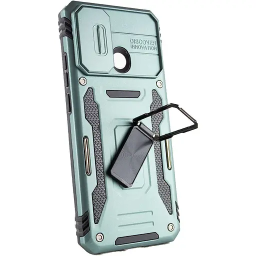 Ударопрочный чехол Epik Camshield Army Ring для Xiaomi Redmi 9C/10A Зеленый / Light Green - фото 4