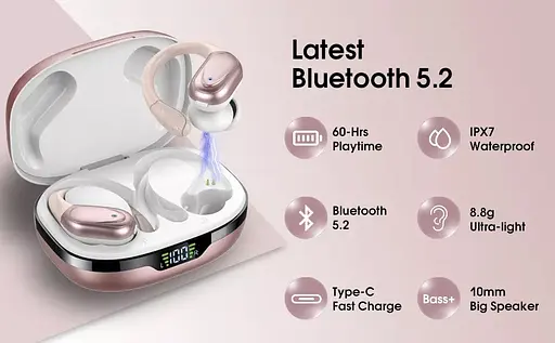 Бездротові спортивні Bluetooth навушники TWS BX17, водонепроникні, з індикатором заряду Жіночі навушники - фото 8