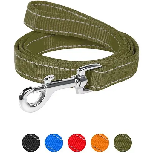 Повідець Dog Extreme з нейлону подвійний (ширина 20мм, довжина 122см) хакі - фото 3