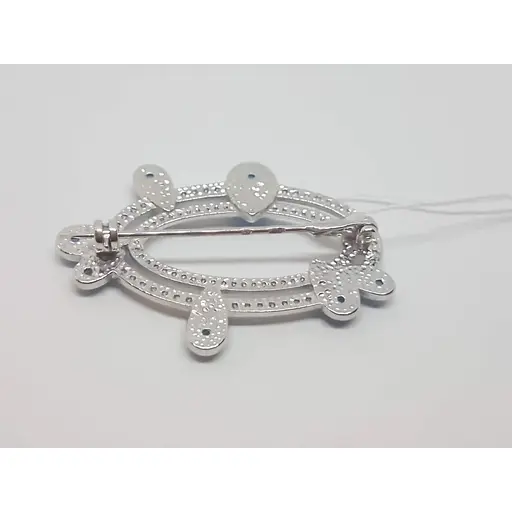 Серебряная брошь Tango с улекситом и фианитами. 660129С - фото 2