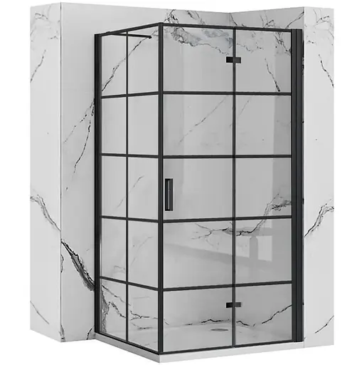 Душова кабіна Rea Molier 80x100 black REA-K8412 + REA-K6963, Чорний матовий, Універсальна, прозорий - фото 1