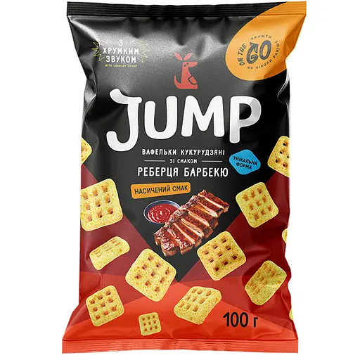 Снек вафли кукурузные Jump со вкусом ребрышек барбекю 100 г