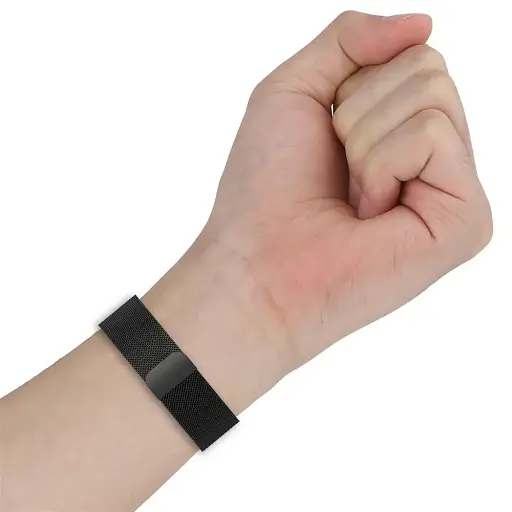 Комплект ремінці Tamister для фітнес-браслета Xiaomi Mi Band 8 та 9 Bead design Silver - Milanese design Black - фото 9