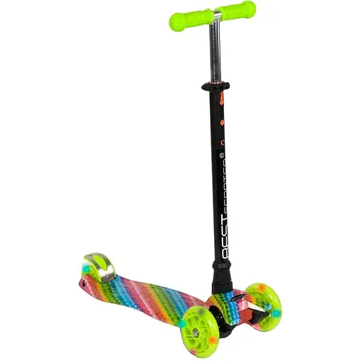 Самокат Best Scooter 59х16х30 см Салатово-чорний 000231545