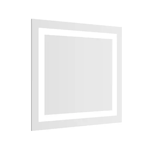 Дзеркало Volle Luna Cuadro прямокутне 70x80 см, з підсвічуванням по контуру, без вимикача хром 1648.53137800, Хром - фото 2