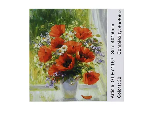 Алмазная мозаика по номерам Маки 71157_BGLE, 40x50 см