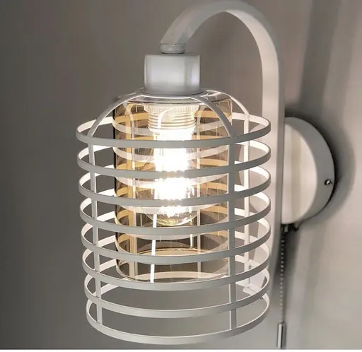 Бра в стиле Лофт в белом каркасе Арт. 8175/1 (12056/1W) Line F - фото 2