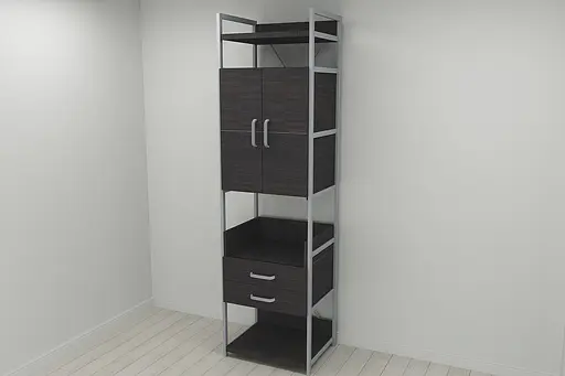 Шафа Гардероб Уні секція 5 серії Конект Ferrum-decor 220x60x50см Сірий метал ДСП Венге Магія 32 мм (FRD-104516) - фото 8