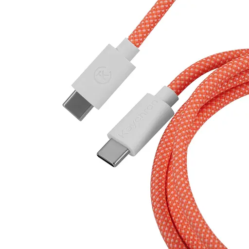 Кабель Keychron USB-A/USB-C > USB-C заряджання/синхронізації, 1.36м, Type-C, Coiled Aviator, оранжевий - фото 2