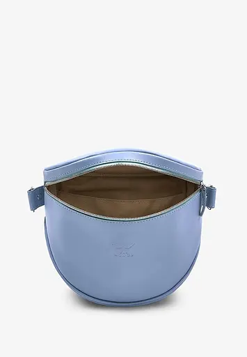 Шкіряна сумка поясна-кроссбоді Vacation блакитний краст - фото 5