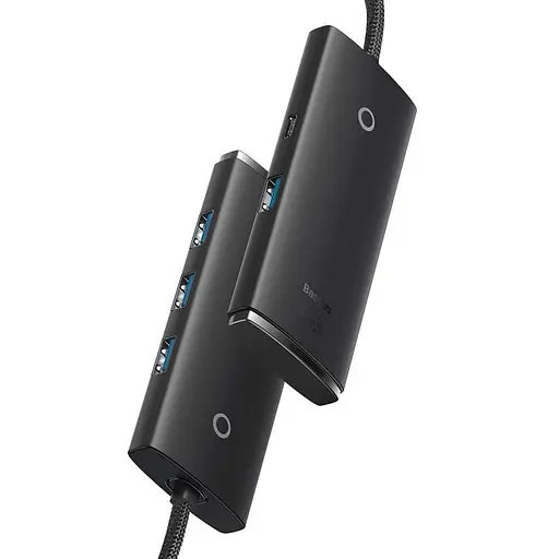 USB-Хаб Baseus Lite Series 4-in-1 (Type-C to USB 3.0*4 ) (1m) black (WKQX030401) - фото 4