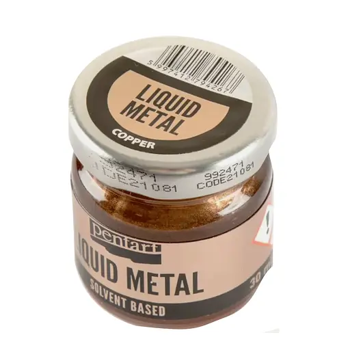 Фарба з ефектом рідкого металу на основі розчинника Мідь 30 мл Pentart - фото 1