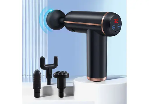 Массажный пистолет EasyFit Impact (портативный вибромассажер для тела с 4 насадками) (EF-2071) - фото 6